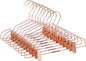 25Pack Koobay 13" Rose Gold Copper Shiny Metal Wire Clothes Hangers With Adjustable Clips for Shirts Coat Storage & Display