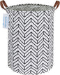 Laundry Basket Canvas Fabric Collapsible Organizer Basket for Storage Bin Toy Bins Gift Baskets Bedroom Clothes Children Nursery Hamper (Geometric)