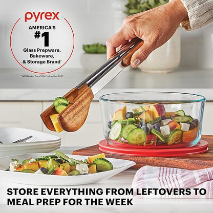 Pyrex Simply Store (12-Pack) Glass Food Storage Containers Set, (1, 2, & 3 Cup) Meal Prep Containers with Plastic BPA-Free Lids, Dishwasher & Microwave Safe
