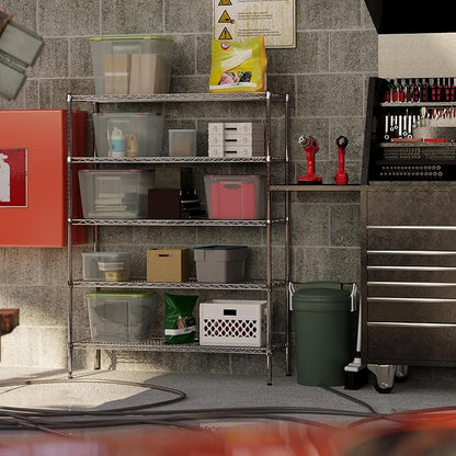 18" Deep x 48" Wide x 64" Height Wire Shelving Kit | 5-Tier | NSF Commercial Storage Rack Unit