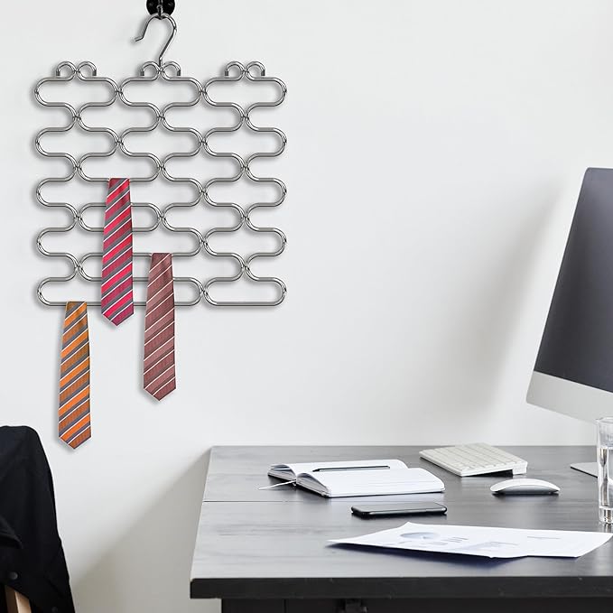 Deco Brothers Scarf Hanger for Closet, 23 Loop, Chrome