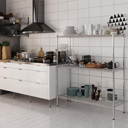 18" Deep x 48" Wide x 54" Height Wire Shelving Kit | 3-Tier | NSF Commercial Storage Rack Unit