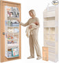 6-in-1 Over Door Hanging Organizer, Versatile Storage Over Door Organizer with 12 Mesh Pockets, 44 lbs Weight Capacity Hanging Storage Organizer for Bedroom, Bathroom,Behind Door,Beige