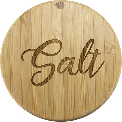 Totally Bamboo Salt Cellar Bamboo Storage Box with Magnetic Swivel Lid, 6 Ounce Capacity, Salt Engraved on Lid
