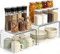 Clear Cabinet Organizer, Shelf Organizer Set of 2 for Kitchen Pantry Organizers and Storage, Display Cabinet Shelf Room Decor Countertop Desk Shelves, Patented Spice Organization for Cabinet
