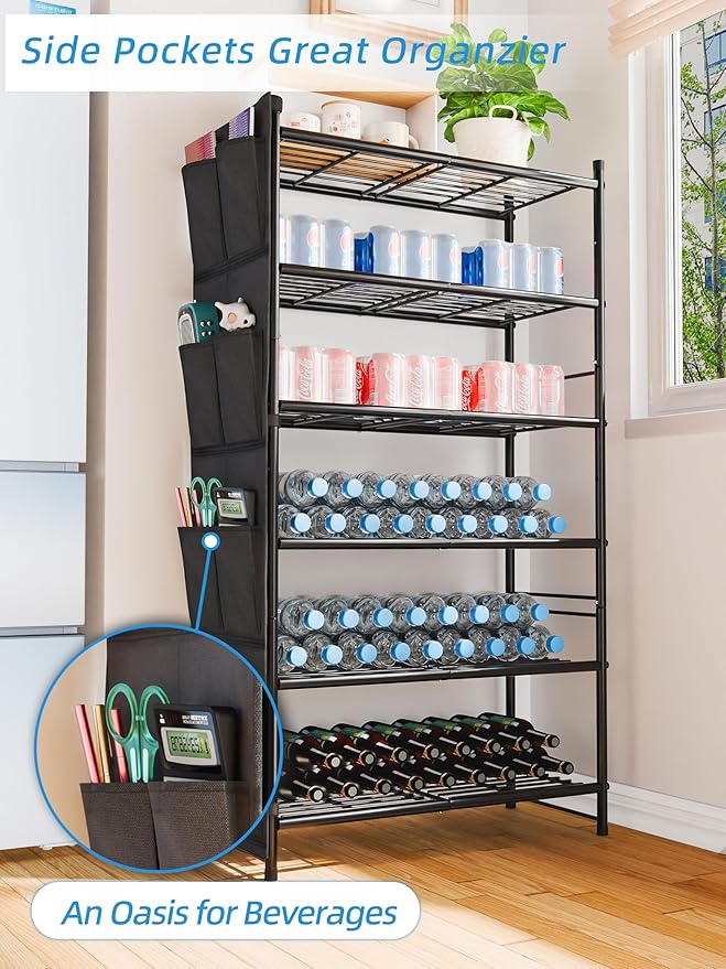 Shoe Rack, 6 Tier 27" Metal Shoe Organizer Storage for Closet, Entryway, Black