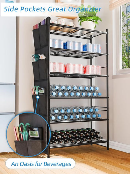 Shoe Rack, 6 Tier 27" Metal Shoe Organizer Storage for Closet, Entryway, Black