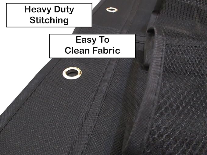 Shoe Organizer, Over The Door Hanging Closet Rack | 24 Large Mesh Pockets Fit Up To Size 14 | Strong Metal Hooks | Sturdy Black Fabric Holder| Perfect Storage For Trainers, Boots, Sandals
