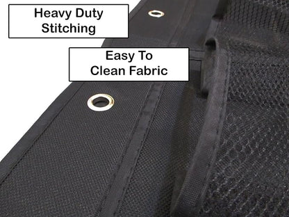 Shoe Organizer, Over The Door Hanging Closet Rack | 24 Large Mesh Pockets Fit Up To Size 14 | Strong Metal Hooks | Sturdy Black Fabric Holder| Perfect Storage For Trainers, Boots, Sandals