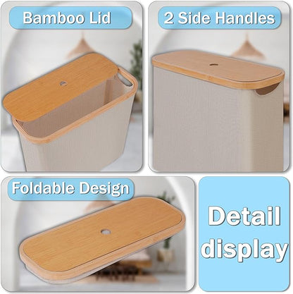 efluky Toilet Paper Basket with Lid, Toilet Paper Organizer for Bathroom, Free Standing Toilet Paper Holder with Storage, Brownbeige