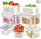TBMAXS Fruit Storage Containers for Fridge, 4 Pack Produce Saver Vegetable Container with Drain Colanders - Refrigerator Organizer for Lettuce Keepers Berry Container