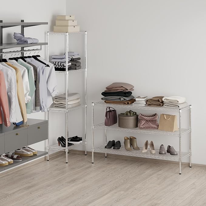 18" Deep x 54" Wide x 34" Height Wire Shelving Kit | 3-Tier | NSF Commercial Storage Rack Unit