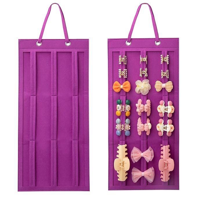 SMUK Hanging Hair Claw Clip Organizer - Large & Small Claw Clip Storage Display for Thick Hair, On Wall, Door, Wardrobe