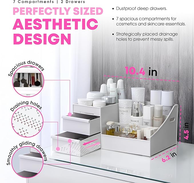 Makeup Organizer, Vanity Organizer, Makeup Organizer Countertop, Make Up Organizers For Vanity, Skincare Organizers, Make Up Storage Organizer