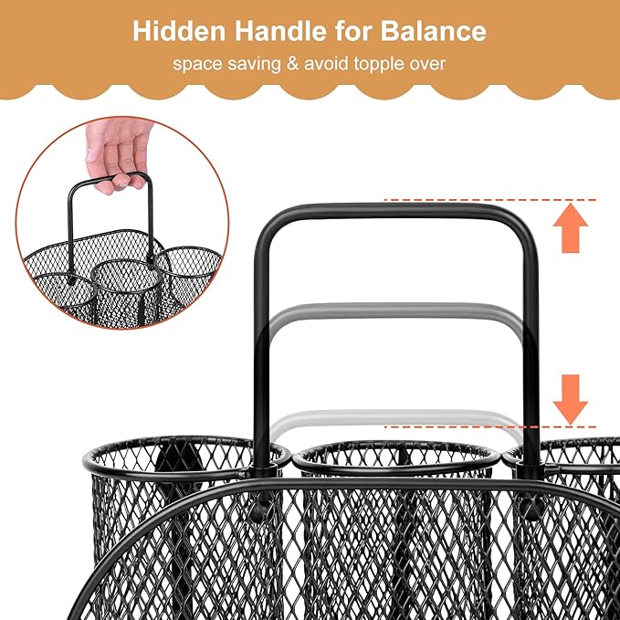 DTICON Utensil Organizer Silverware Caddy - Utensil Holder for Party Metal Cutlery Organizer Silverware Storage for Picnic Camping Buffet Kitchen Table (Black)