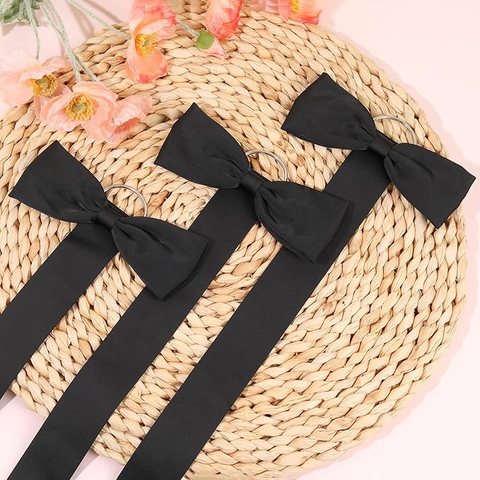 3 PCS Bow Holder for Girls Hair Bows, Ribbon Hair Clip Oraganizer Hair Barrettes Storage for Women,Wall Hanging Alligator Clip Hair Accessories Organizer Bedroom College Dorm Decor (Black-3pcs)