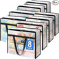 TasticTotes 8 Pack Clear Storage Bags for Comforter, Clothes & Bedding, Plastic Blanket Storage with Zipper and Handle, Moving Bags, Closet Organizer and Under-Bed Storage (90L)