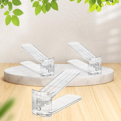 FENRUNXU Shoe Slots Organizer for Closet,30 Pack Shoe Stacker Shoes Rack Organizer for Closet Space Saver Storage Shoe Holder Organization(Transparent)