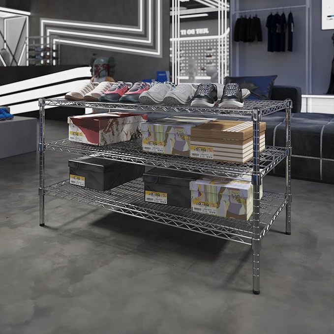24" Deep x 48" Wide x 27" Height Wire Shelving Kit | 3-Tier | NSF Commercial Storage Rack Unit