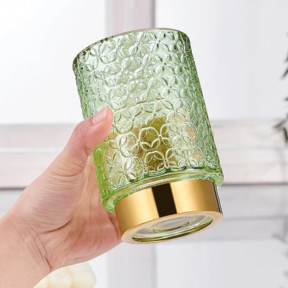Makeup Brush Holder Organizer,Toothbrush Holders,Desk Pen Pencil Holder,Multifunctional Vintage Glass Brush Cup（A44-1-US）