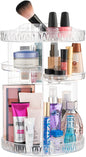 360° Rotating Makeup Organizer - Cosmetic Organizer for Bedroom Dresser & Vanity Countertop - Multi-Function Storage Makeup Carousel - Clear