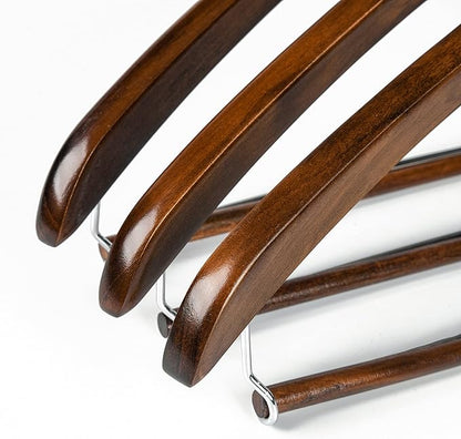 Quality Hangers Wooden Hangers Beautiful Sturdy Suit Coat Hangers with Locking Bar Retro Finish (60)