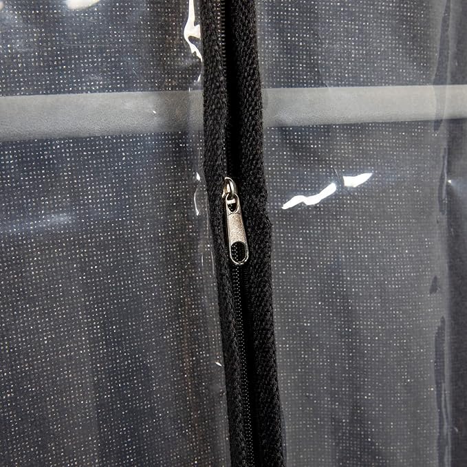 Household Essentials Hanging Zippered Garment Storage Bag with Clear Vision Front, Set of 2, Black