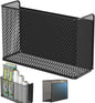 Buyyyit Magnetic Basket Fridge Lint Bin Dryer Ball Holder Laundry Room Organization Home Storage for Class Office School (Mesh，(1-Pack) Black/L)