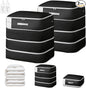 Comforter Storage Bag - 130L Large Capacity Blanket Storage Bags 4-Layer Ultra Space Saving Self Compression Organizer, Washable Compression Bags for Storage Comforter Blanket, 2-Pack, Black