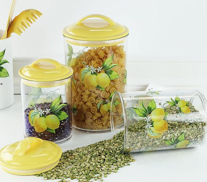 Calypso Basics by Reston Lloyd Acrylic Storage Canisters, Set of 3, Orange