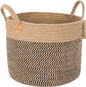 CHICVITA Wicker Laundry Basket With Handles, Storage Baskets for Decor, Rope Basket for Blankets, Toys, Clothes, Shoes, Plant Basket for Living Room, 14" X 14" X 12"