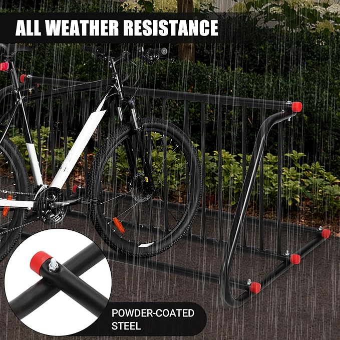 Commercial Grid Bike Rack for 10 Bikes - Heavy Duty Metal Bike Stand Floor, 51.8 LBS Q235 Steel Outdoor Bicycle Parking Rack for Garage, Retail, School, Backyard, Bike Shop (Double Side)