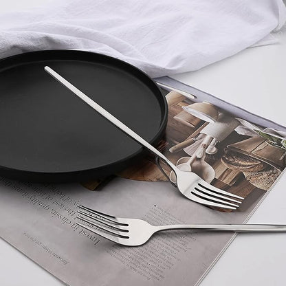 24 Piece Cutlery Set for 6 with Holder, Mirror Polished Silver Stainless Steel Flatware Set with Rack, Kitchen Restaurant Hotel Utensils, Silverware Sets with Holder, Hanging Flatware set