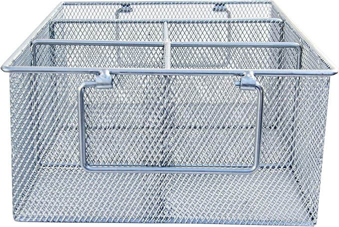 Utensil Holder for Party Hosting Essentials 4 Silverware Carrier Slots, 1 Small Paper Plate Holder, 2 Side Handles – Condiment, Grill Flatware Caddy Outdoor Cutlery Caddy (Silver)