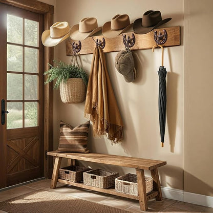 Cowboy Hat Organizer Rack for Wall 4 Pack Metal Cowboy Hat Holder Wall Mounted Iron Western Wall Decor Horseshoe Hat Hanger for Storage and Display at Closet Bedroom Living Room