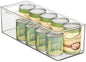 iDesign Plastic Stackable Pantry Bin with Handles for Cabinets or Fridge, Clear, Made in USA