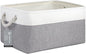 Large Storage Baskets- 15.7x11.8x8.26 inch Storage Bins for Shelves and Closet Organizing, Foldable Fabric Bin for Home Organization Clothes and Laundry (1-Pack, White&Gray)