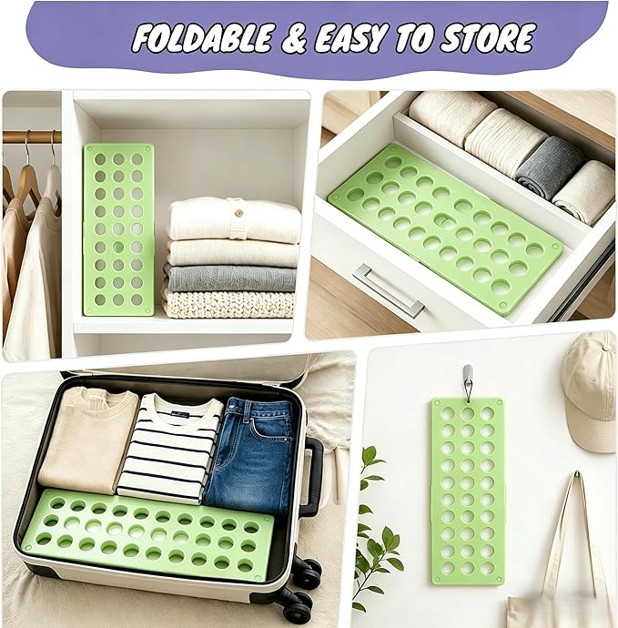 Toddler Shirt Folding Board (Ages 1–7) – Build Independence & Fine Motor Skills, Mini Kids Clothes Folding Board & Shirt Folder, Portable Laundry Organizer for Small Sizes（Cyan）