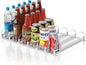 Drink Organizer for Fridge,12oz 16oz 20oz - Soda Can Dispenser for Refrigerator,Width Adjustable,Automatic Pusher Glide (White, 15" D 6ROW, Holds 30 Cans)