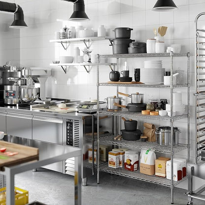 18" Deep x 42" Wide x 64" Height Wire Shelving Kit | 5-Tier | NSF Commercial Storage Rack Unit