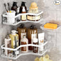 MAXIFFE 3 Pack Corner Shower Caddy with Soap Holder, Large Capacity and Easy Install, No Drilling Shower Shelves, Stainless Steel Shower Organizer Hold 40 LBS for Family Renters, White