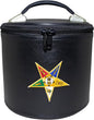 OES Black Fez Case Imitation Leather: Eastern Start Emblem, Hat Carrying Storage Box