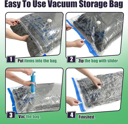 HIBAG 15 Jumbo Vacuum Seal Bags for Clothing, Vacuum Storage Bags for Clothes, Comforters, Blankets, Bedding (15J)