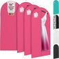 Luxury On the Go Black Suit Bag, Dress, and Travel Gown Garment Bags – 54" Hanging Garment Bag with Clear ID Window – Lightweight & Tear-Resistant – 3 Pack for Dresses, Prom, Evening Gown