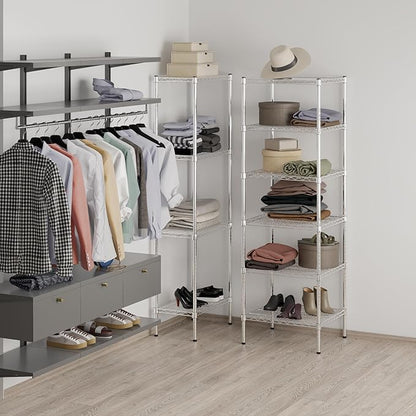 21" Deep x 24" Wide x 74" Height Wire Shelving Kit | 6-Tier | NSF Commercial Storage Rack Unit
