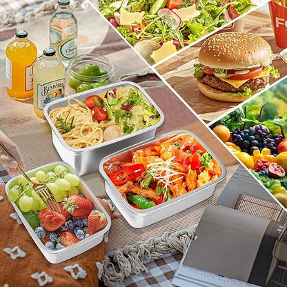 GIUOIDUO 10-Piece Stainless Steel Food Storage Container Set with Airtight Lids - Durable, Eco-Friendly Kitchen Organizers for Freshness & Convenience，Pantry, Dishwasher Safe (Various Sizes)