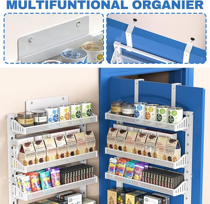 coobest 8-Tier Over the door Spice Rack Organizer, Large Heavy Duty Metal Wall Mount or Over The Door, 2 in 1 Rust-Proof Hanging Storage Shelf for Kitchen Pantry, Bathroom, Laundry Room, Closet