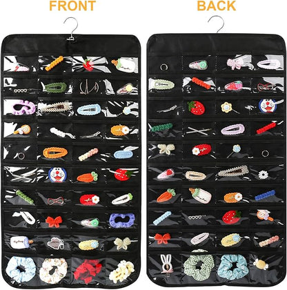 Luney Hanging Jewelry Organizer, 80 Pockets Earring Holder Organizer with Pockets for Woman, for Hanging Earrings, Necklaces, Bracelets, Rings, Storage, Closet(1PCS, No Zipper)