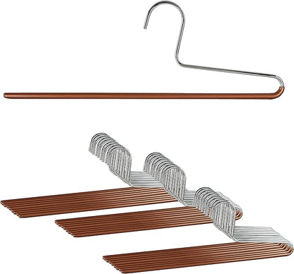 Mawa by Reston Lloyd Non-Slip Space Saving Clothes Hanger with Single Rod for Pants, Style KH/1, Set of 30, Copper