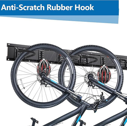 Sinoer Bike Storage Rack,Bike Wall Rack, 6 Bike Rack Wall Mount bicycle rack for garage Garage Organize,Vertical Bike Rack-5 Helmets Hook